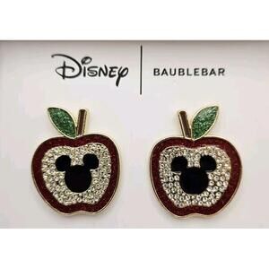 Disney X‎ Baublebar Apple Mickey Stud Earrings Villain Gems Glitter Enamel